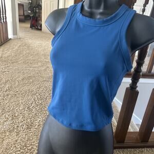 Nike Tank Top Womens Small Blue Dri-FIT Nike One Cropped Workout Athletic Gym
